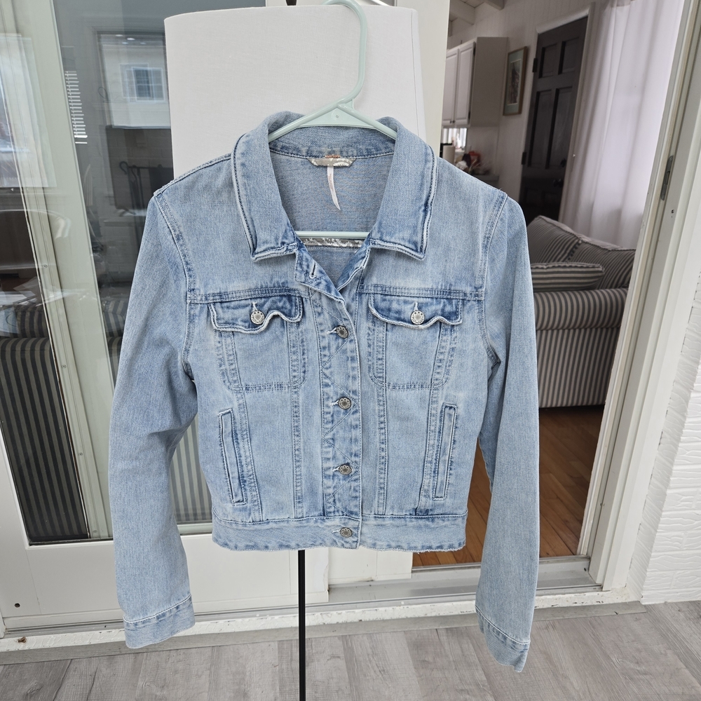 Free People Small Light Blue Denim Jacket